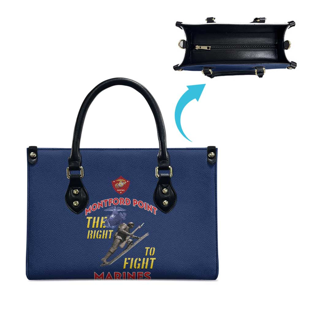 Montford Point Marines Leather Bag The Right To Fight - Blue