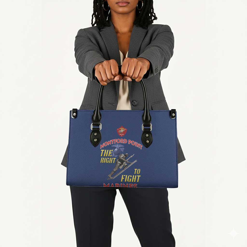 Montford Point Marines Leather Bag The Right To Fight - Blue