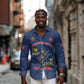 African American Heroes Long Sleeve Button Shirt Montford Point Marines - Blue - African Pride