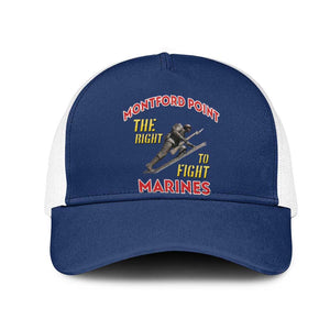 Montford Point Marines Mesh Trucker Cap The Right To Fight - Blue - African Pride