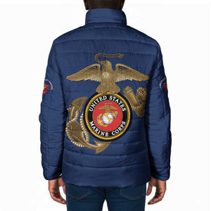 Montford Point Marines Padded Jacket The Right To Fight - Blue