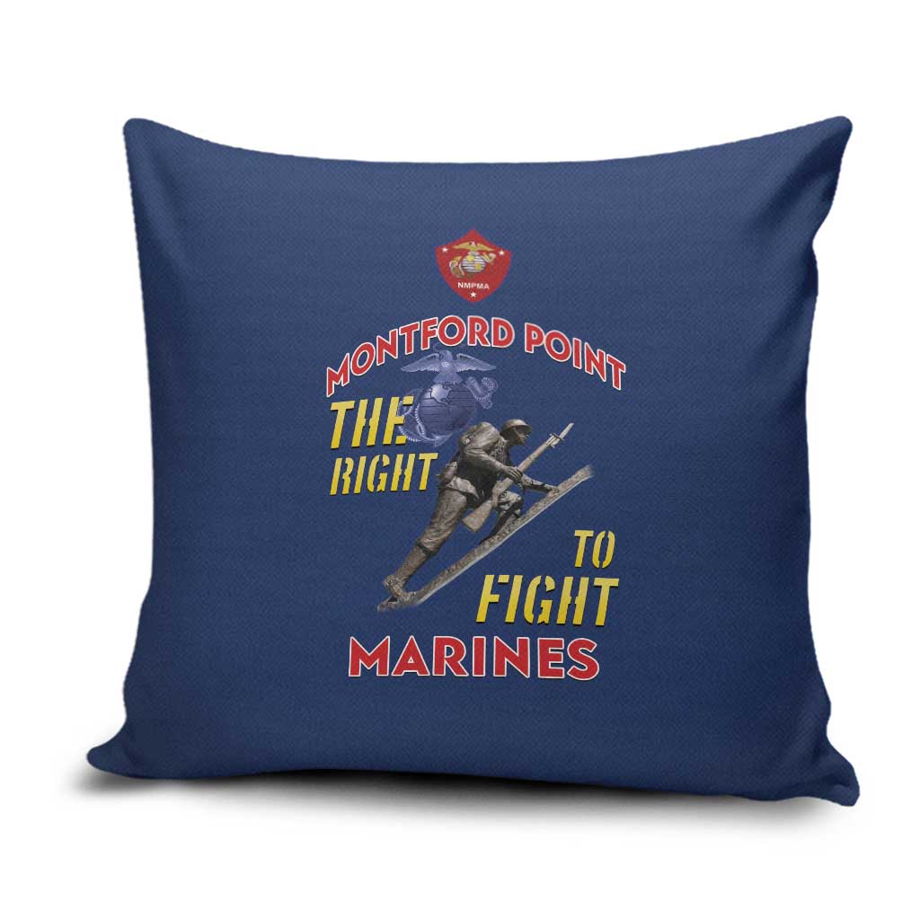 Montford Point Marines Pillow Cover The Right To Fight - Blue