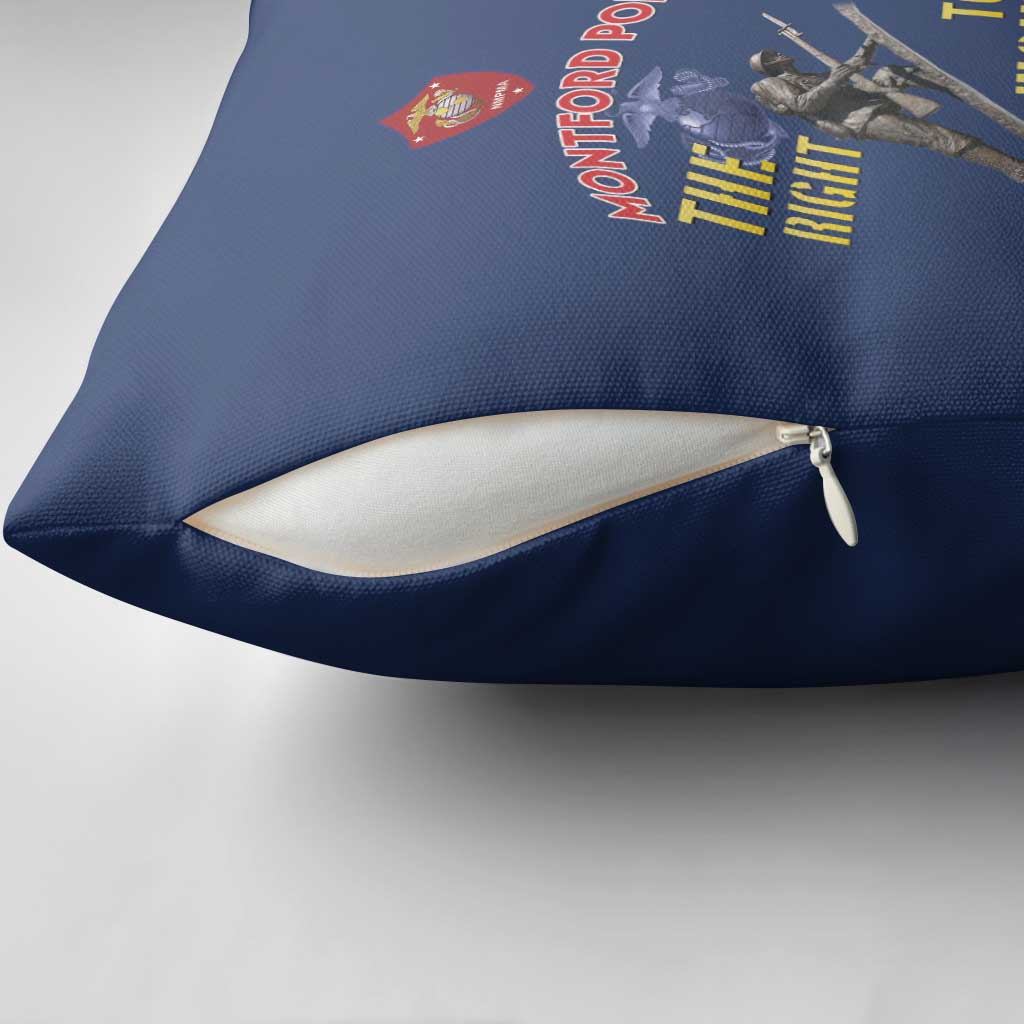 Montford Point Marines Pillow Cover The Right To Fight - Blue