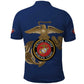 African American Heroes Polo Shirt Montford Point Marines - Blue - African Pride