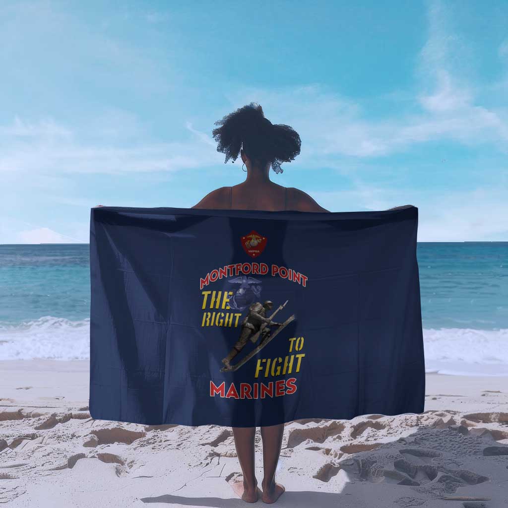 African American Heroes Sarong Montford Point Marines - Blue - African Pride