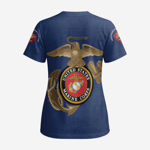 Montford Point Marines Scrub Top The Right To Fight - Blue - African Pride
