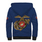 African American Heroes Sherpa Hoodie Montford Point Marines - Blue - African Pride