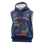 African American Heroes Sleeveless Zip Hoodie Montford Point Marines - Blue - African Pride