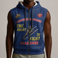 African American Heroes Sleeveless Zip Hoodie Montford Point Marines - Blue - African Pride