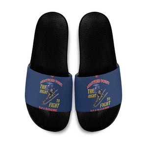 Montford Point Marines Slide Sandals The Right To Fight - Blue