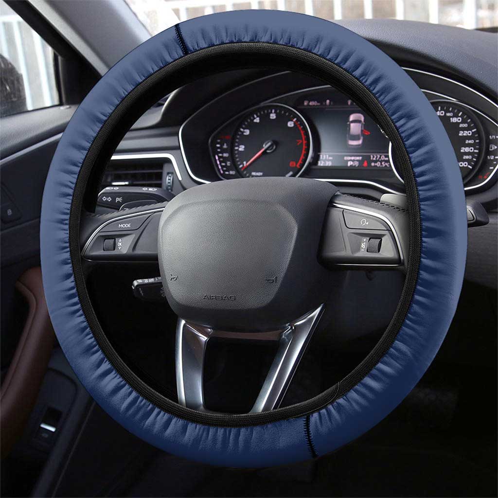 African American Heroes Steering Wheel Cover Montford Point Marines - Blue - African Pride