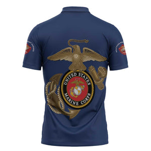 Montford Point Marines Zipper Polo Shirt The Right To Fight - Blue