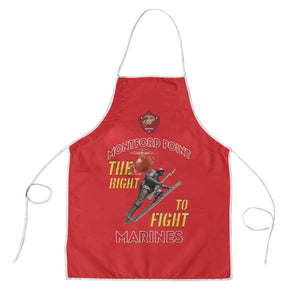 Montford Point Marines Apron The Right To Fight - Red