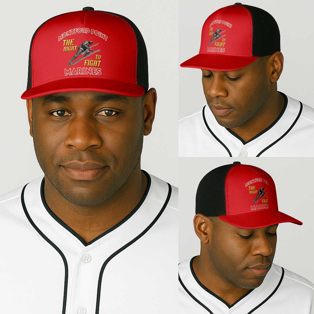 Montford Point Marines Baseball Net Cap The Right To Fight - Red - African Pride