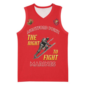 African American Heroes Basketball Jersey Montford Point Marines - Red LT15