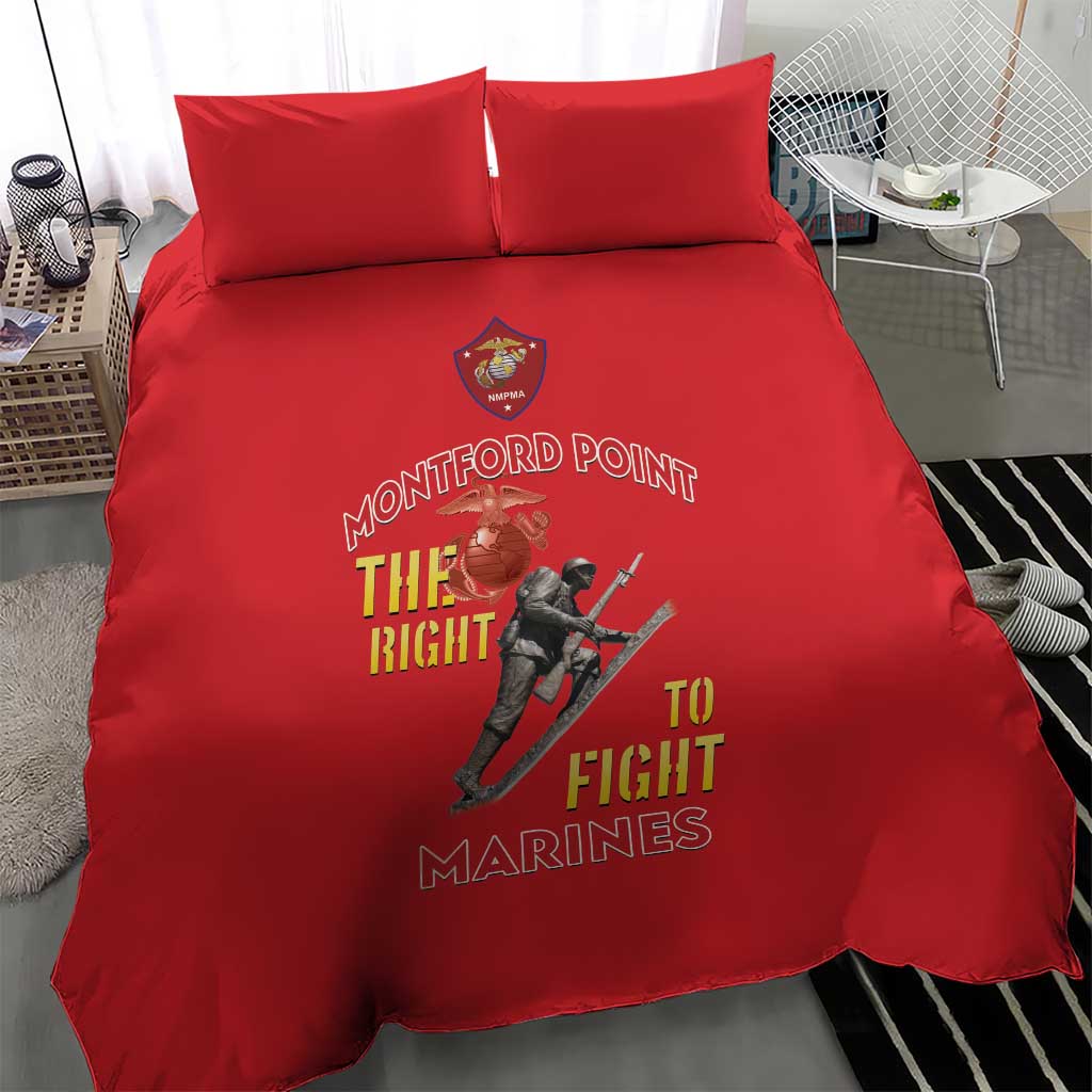 African American Heroes Bedding Set Montford Point Marines - Red - African Pride