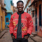 African American Heroes Bomber Jacket Montford Point Marines - Red - African Pride