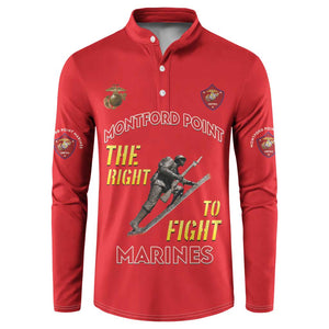Montford Point Marines Button Sweatshirt The Right To Fight - Red