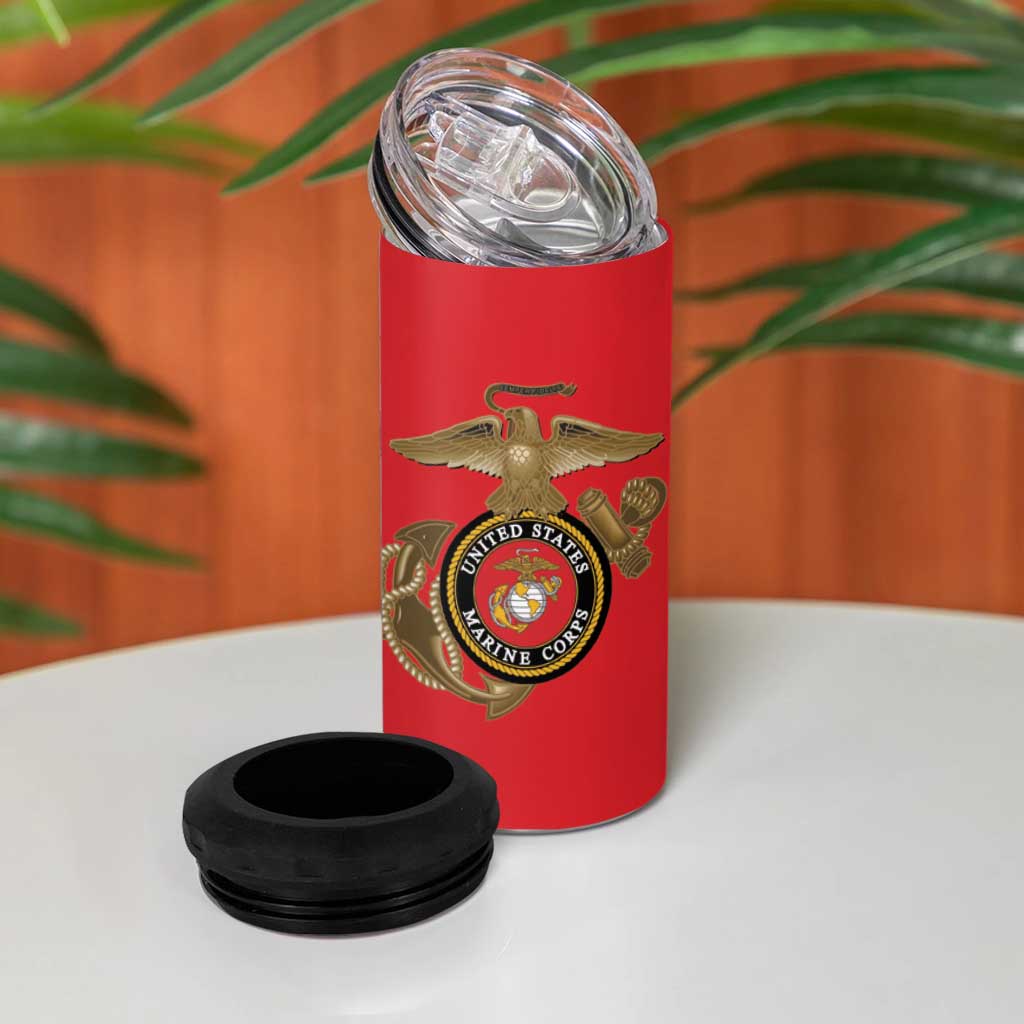 African American Heroes 4 in 1 Can Cooler Tumbler Montford Point Marines - Red - African Pride