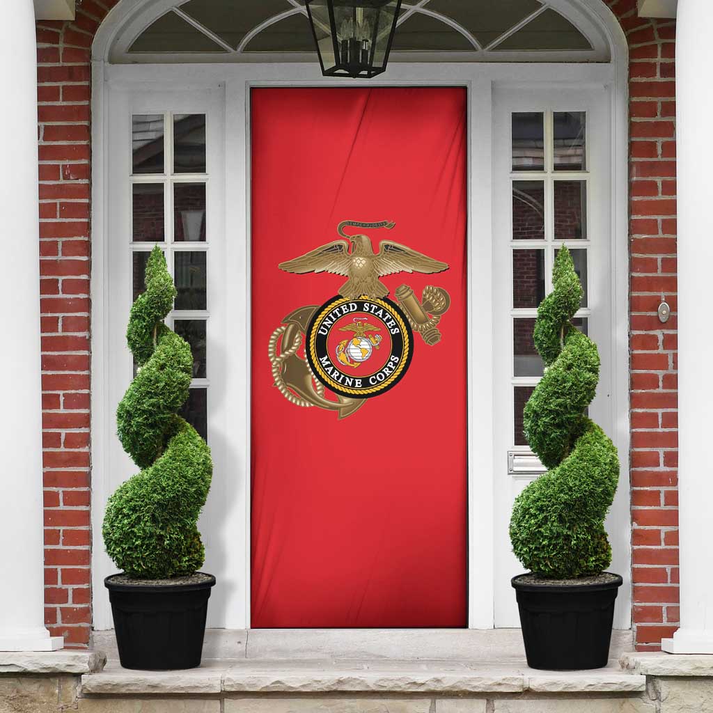 Montford Point Marines Door Cover The Right To Fight - Red