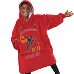 African American Heroes Kid Wearable Blanket Hoodie Montford Point Marines - Red - African Pride