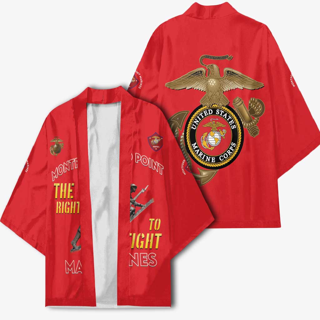 Montford Point Marines Kimono The Right To Fight - Red