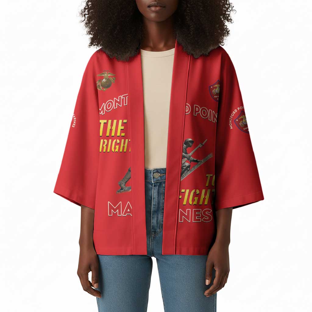 Montford Point Marines Kimono The Right To Fight - Red