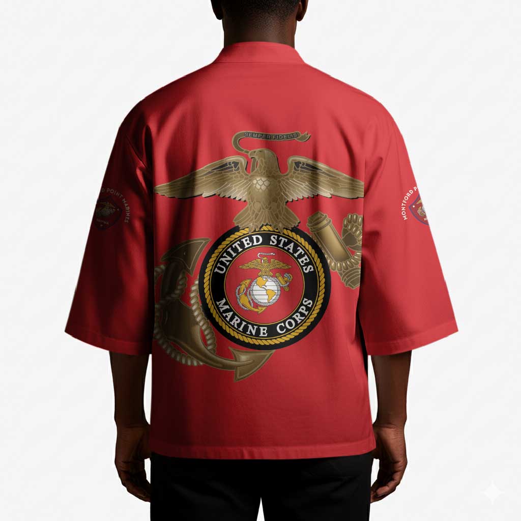 Montford Point Marines Kimono The Right To Fight - Red