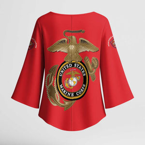 Montford Point Marines Kimono Sleeve Blouse The Right To Fight - Red