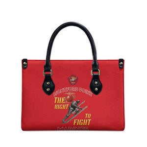 Montford Point Marines Leather Bag The Right To Fight - Red