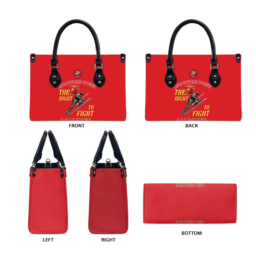Montford Point Marines Leather Bag The Right To Fight - Red
