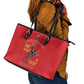 African American Heroes Leather Tote Bag Montford Point Marines - Red - African Pride