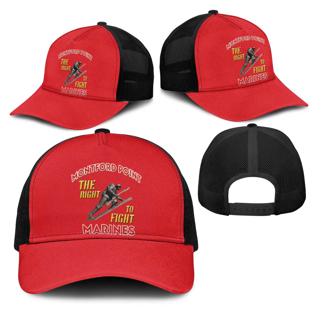 Montford Point Marines Mesh Trucker Cap The Right To Fight - Red - African Pride