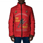 Montford Point Marines Padded Jacket The Right To Fight - Red