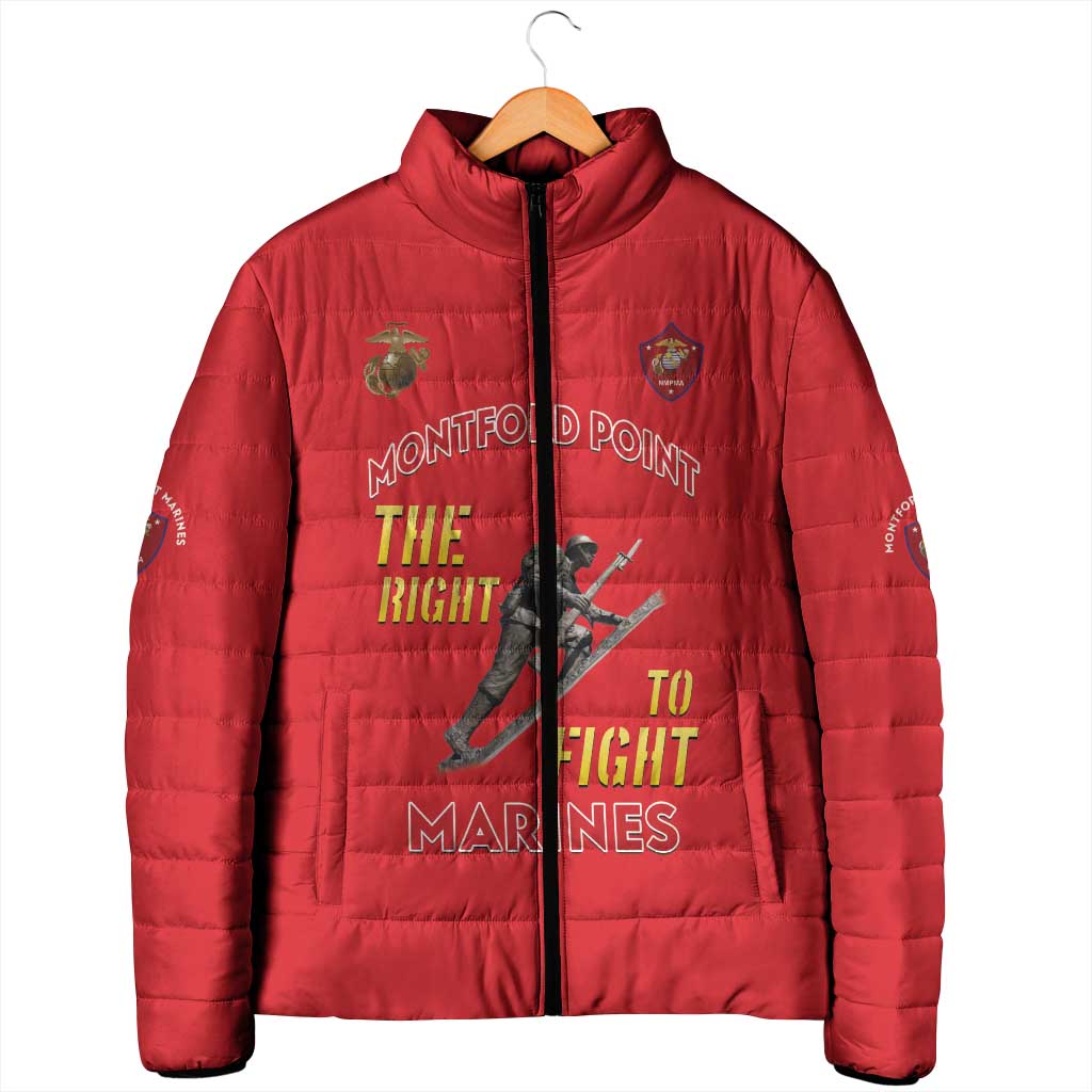 Montford Point Marines Padded Jacket The Right To Fight - Red