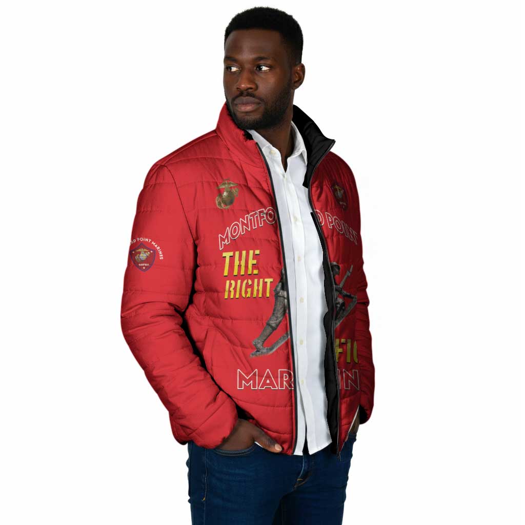 Montford Point Marines Padded Jacket The Right To Fight - Red