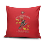 Montford Point Marines Pillow Cover The Right To Fight - Red