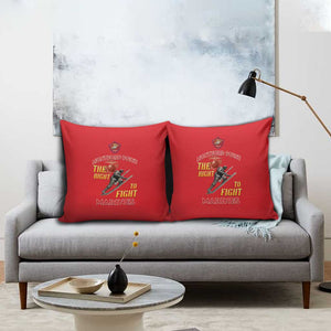 Montford Point Marines Pillow Cover The Right To Fight - Red