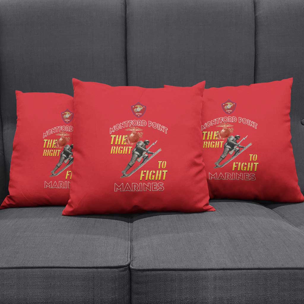 Montford Point Marines Pillow Cover The Right To Fight - Red