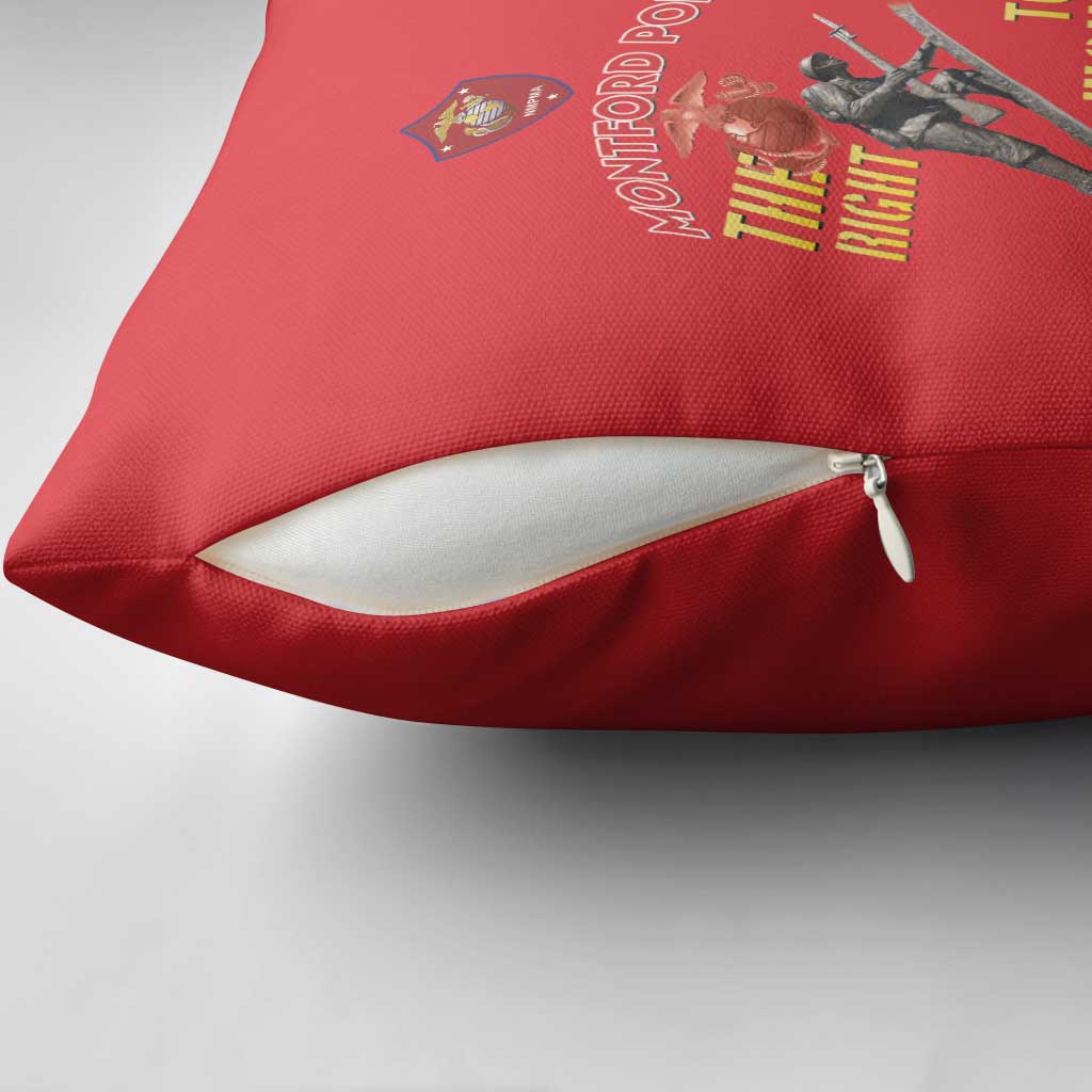 Montford Point Marines Pillow Cover The Right To Fight - Red