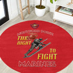 African American Heroes Round Carpet Montford Point Marines - Red - African Pride