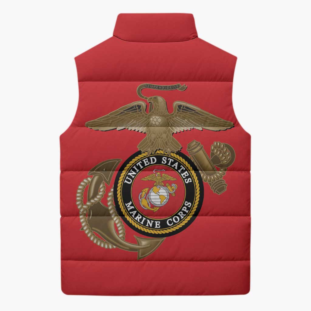 Montford Point Marines Sleeveless Puffer Jacket The Right To Fight - Red
