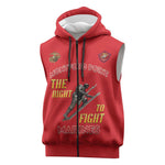 African American Heroes Sleeveless Zip Hoodie Montford Point Marines - Red - African Pride