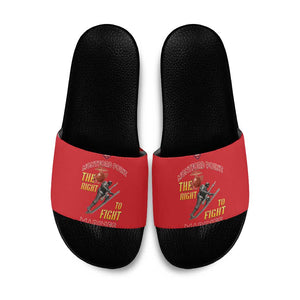 Montford Point Marines Slide Sandals The Right To Fight - Red