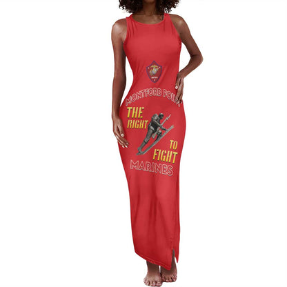 African American Heroes Tank Maxi Dress Montford Point Marines - Red - African Pride