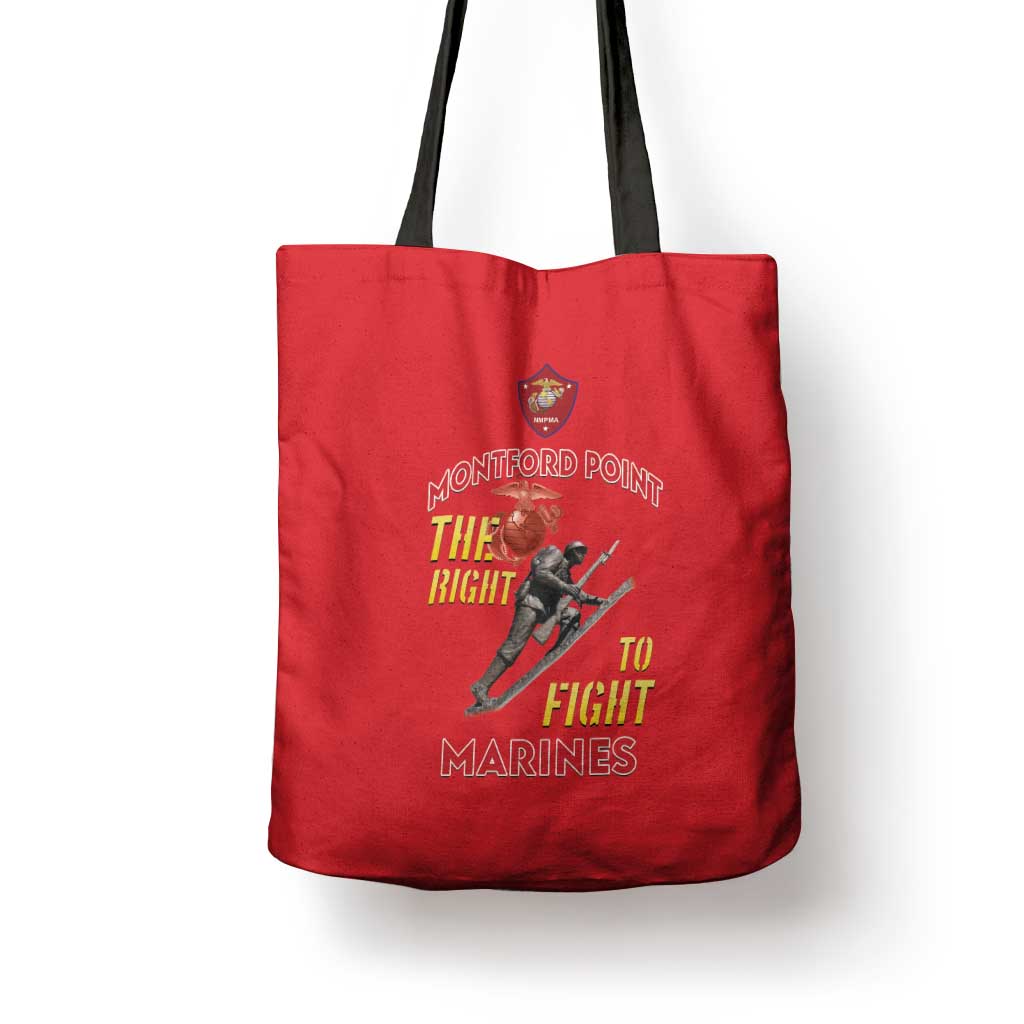 Montford Point Marines Tote Bag The Right To Fight - Red