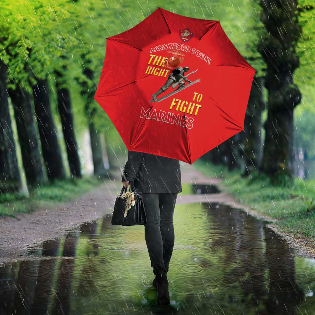 Montford Point Marines Umbrella The Right To Fight - Red