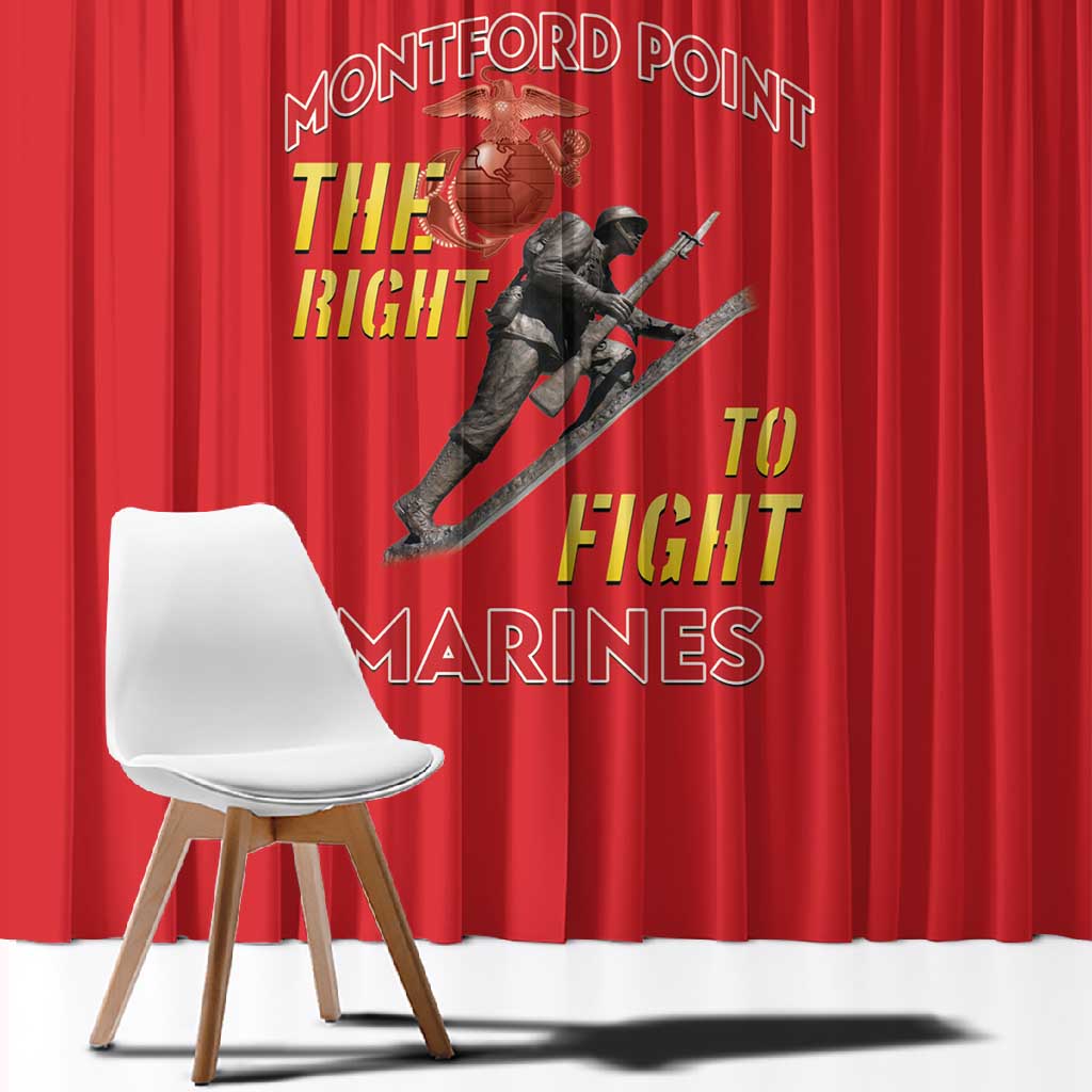 African American Heroes Window Curtain Montford Point Marines - Red - African Pride
