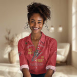 African American Heroes Women Casual Shirt Montford Point Marines - Red - African Pride