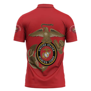 Montford Point Marines Zipper Polo Shirt The Right To Fight - Red